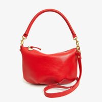 Clare V. Petit Moyen Messenger, Nappa Luxe Rouge