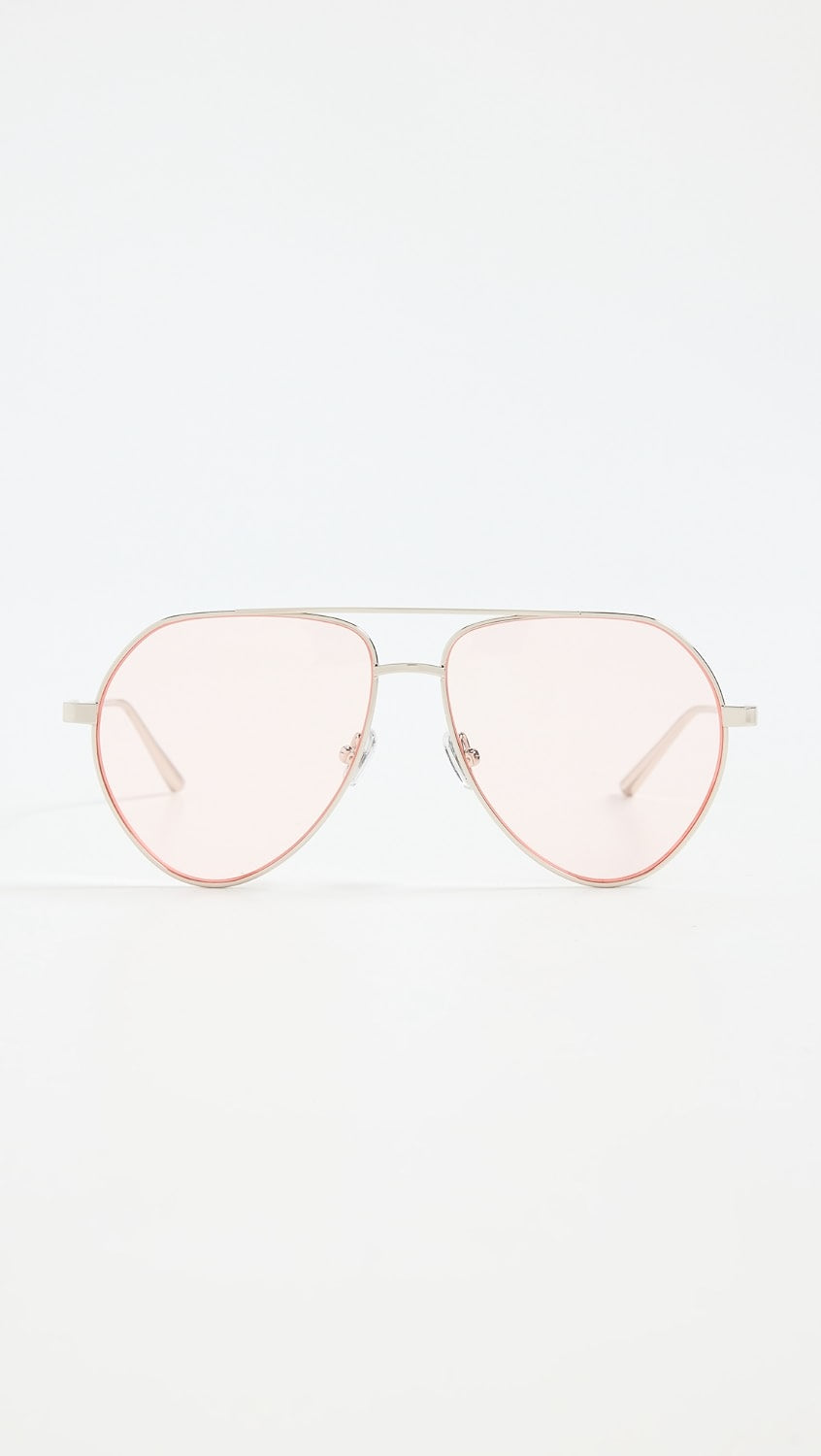 ELISA JOHNSON Sam Sunglasses Silver metal Pink lens