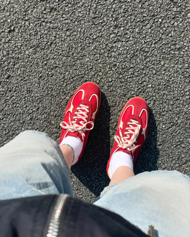 Alohas Tb.490 Rife Sheen Red Leather Sneakers