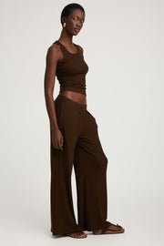 SPRWMN Rib Wide Leg Pants - Americano