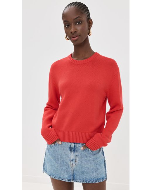 GOOD AMERICAN Women's Red Cozy Crewneck