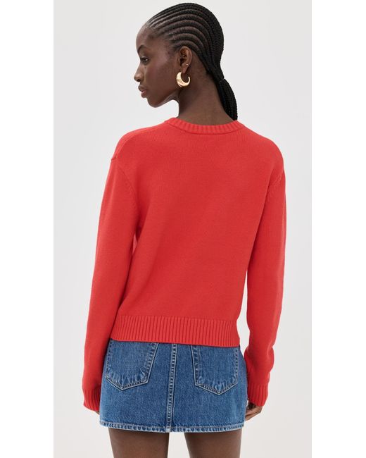 GOOD AMERICAN Women's Red Cozy Crewneck