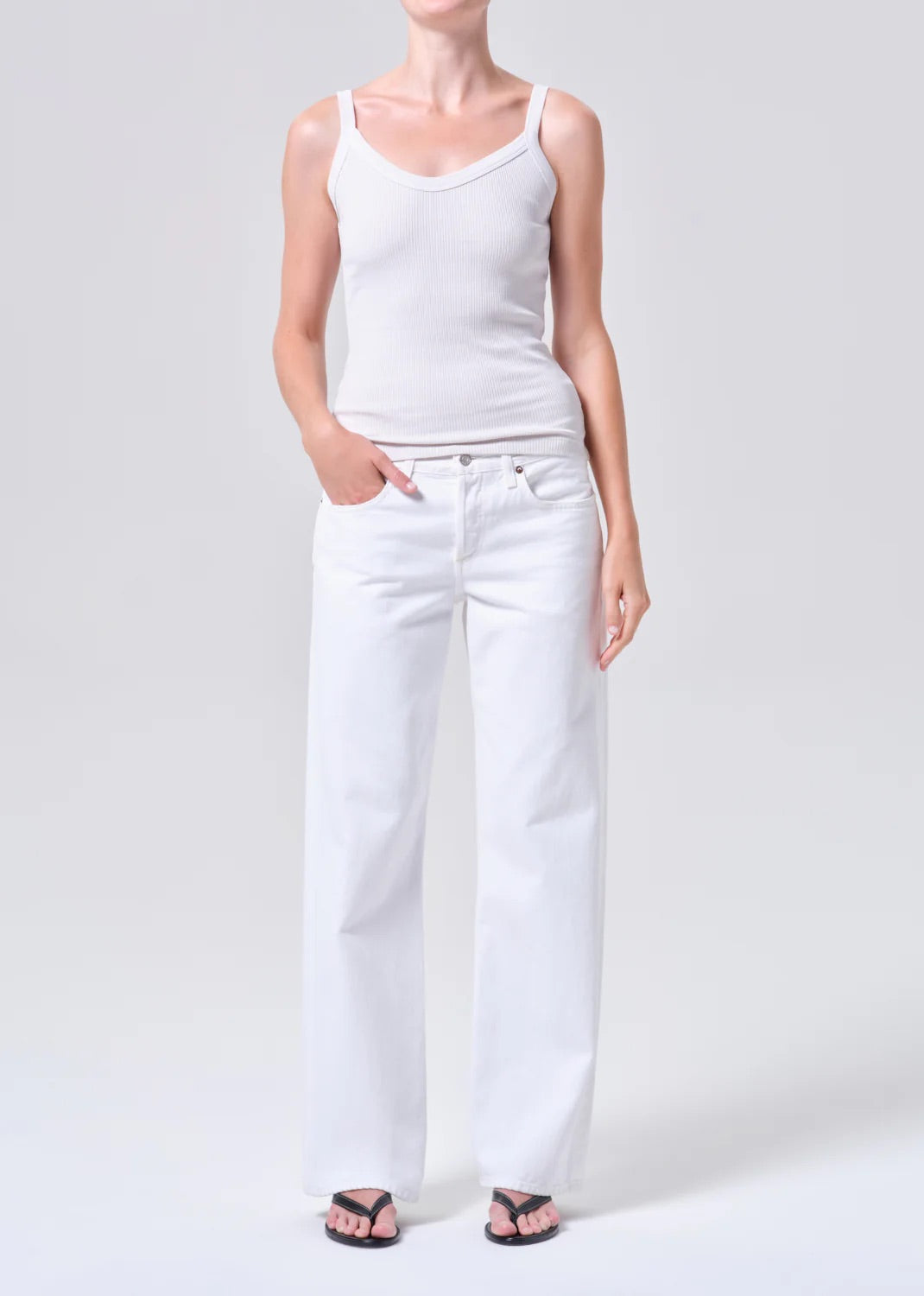 AGOLDE Low Rise Loose In Marshmallow