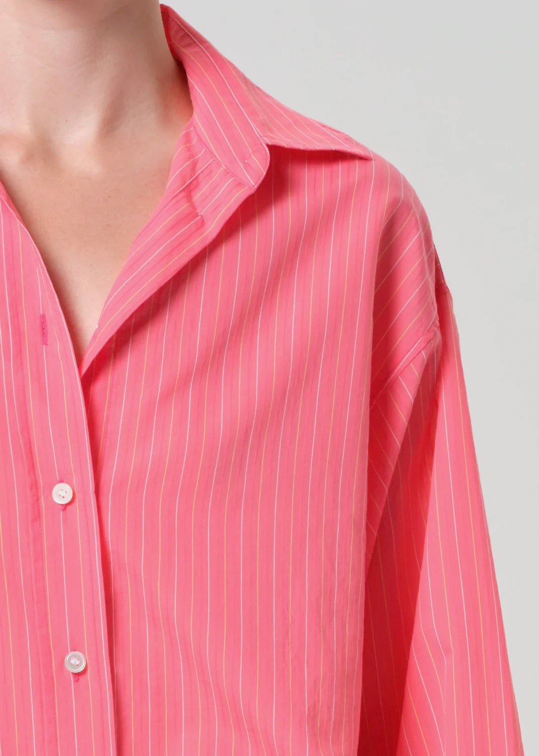 AGOLDE Sona Shirt In Fontana Stripe/Candy