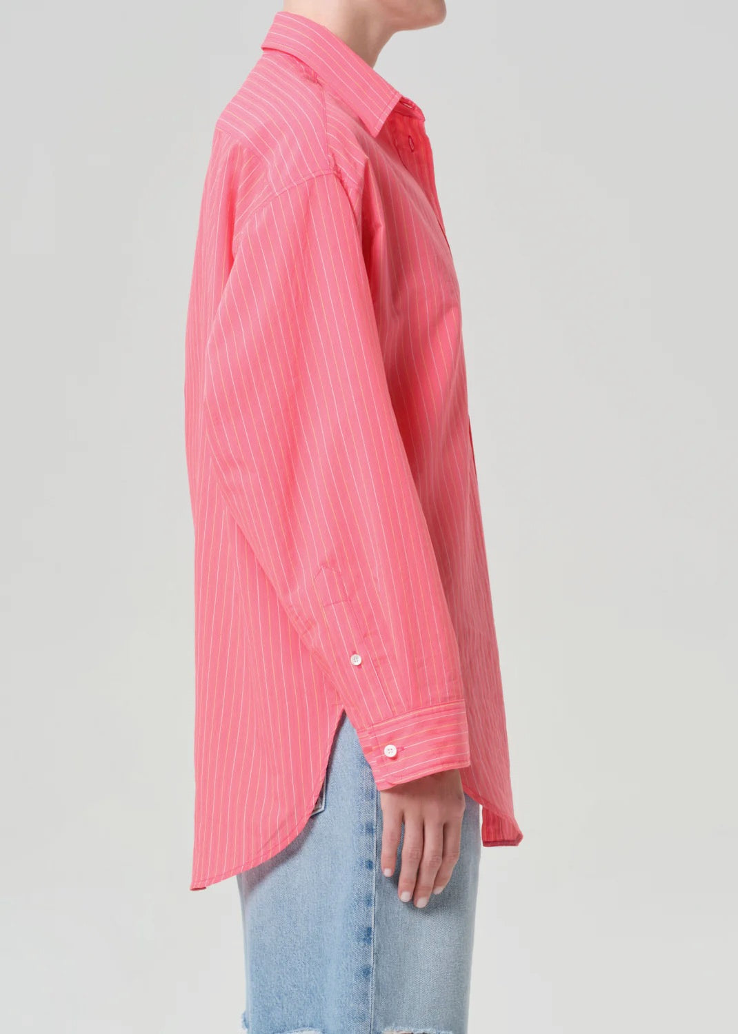 AGOLDE Sona Shirt In Fontana Stripe/Candy