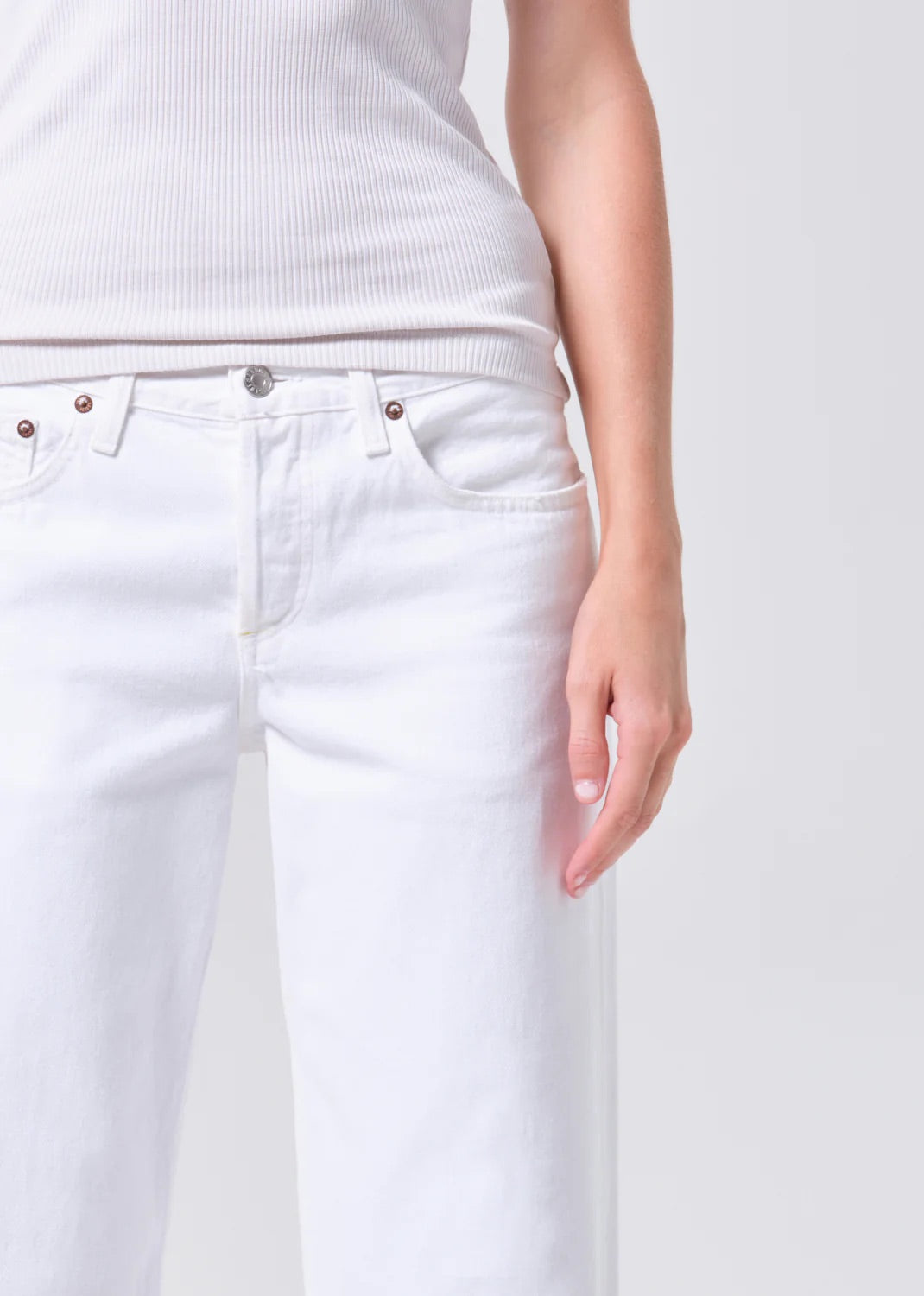 AGOLDE Low Rise Loose In Marshmallow
