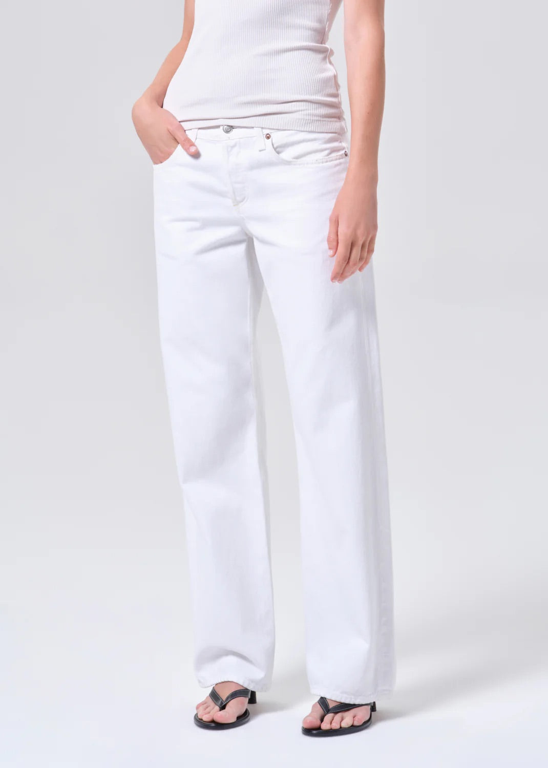 AGOLDE Low Rise Loose In Marshmallow