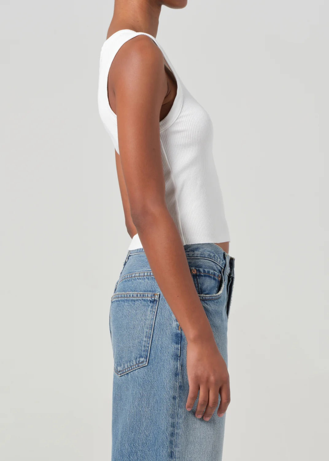 AGOLDE Shrunken Poppy Tank In White
