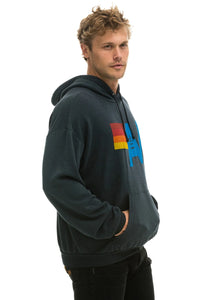 Aviator Nation LOGO PULLOVER RELAXED HOODIE - CHARCOAL