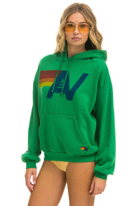 Aviator Nation LOGO PULLOVER RELAXED HOODIE - KELLY GREEN