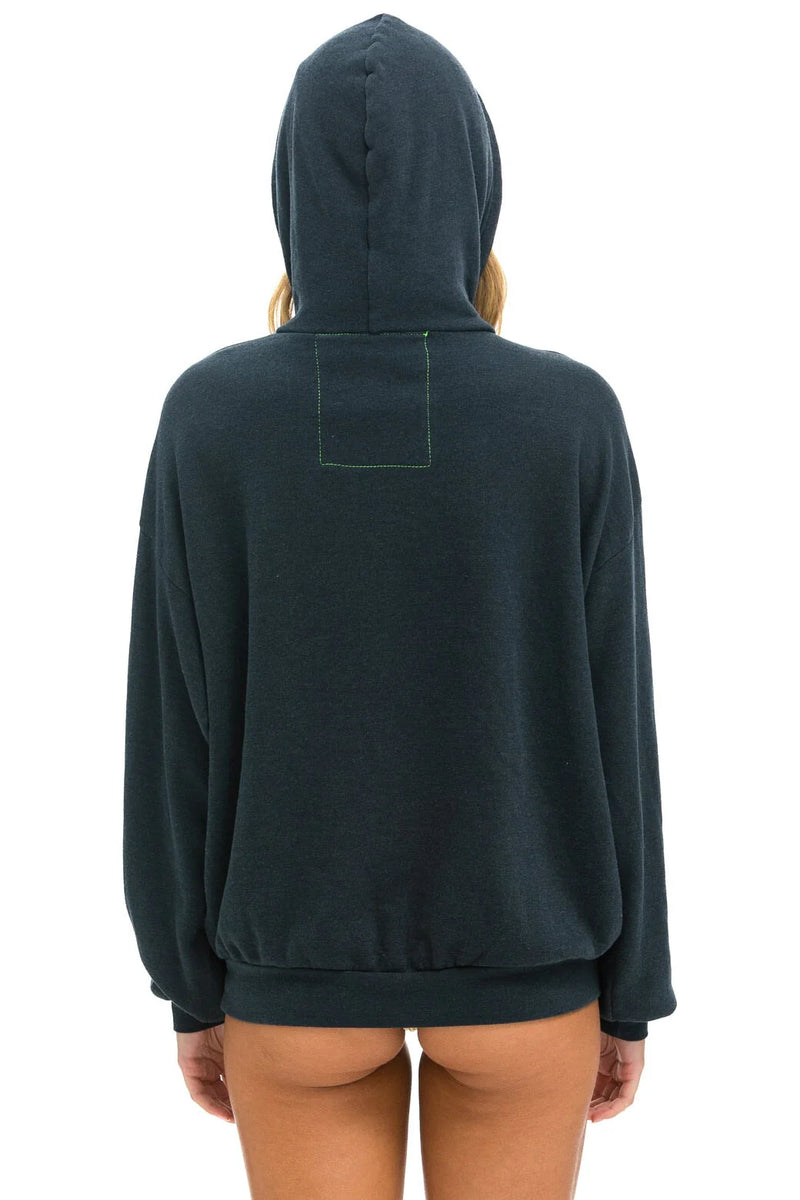 Aviator Nation LOGO STITCH PULLOVER RELAXED HOODIE - CHARCOAL