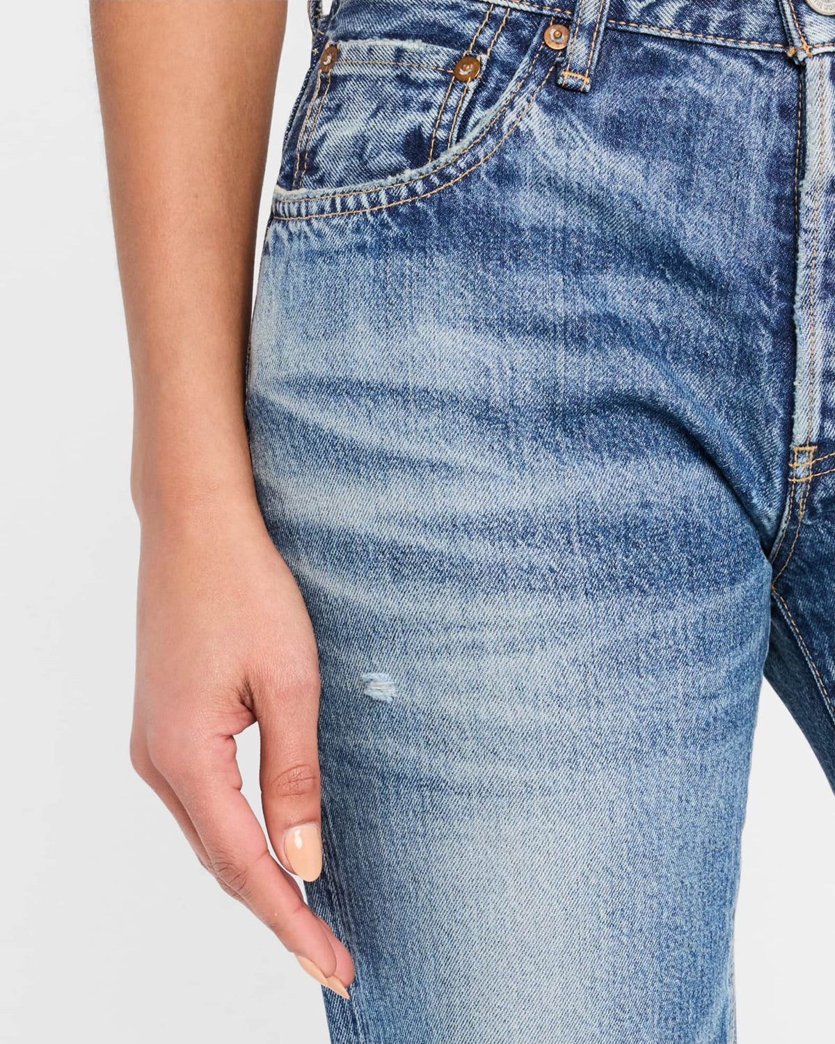 MOUSSY VINTAGE Aquebogue Straight Cuffed Jeans Blue